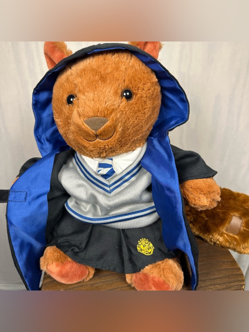 Build A Bear Woodlands Squirrel with Hogwarts Ravenclaw uniform & robe Plushie